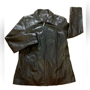 ColeBrook & Co. Outerwear Women's Jacket Large Fitted Soft Black 100% Leather